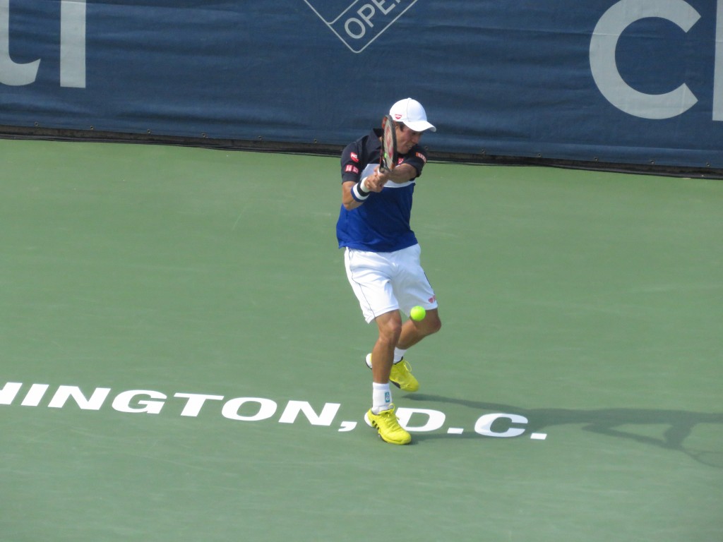 Kei Nishikori Citi Open Semifinals Backhand